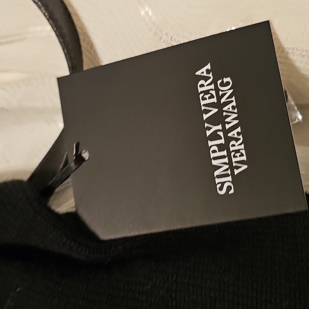 Simply Vera Vera Wang Black and White Graphic Long Sleeve Sweater - Picture 4 of 5